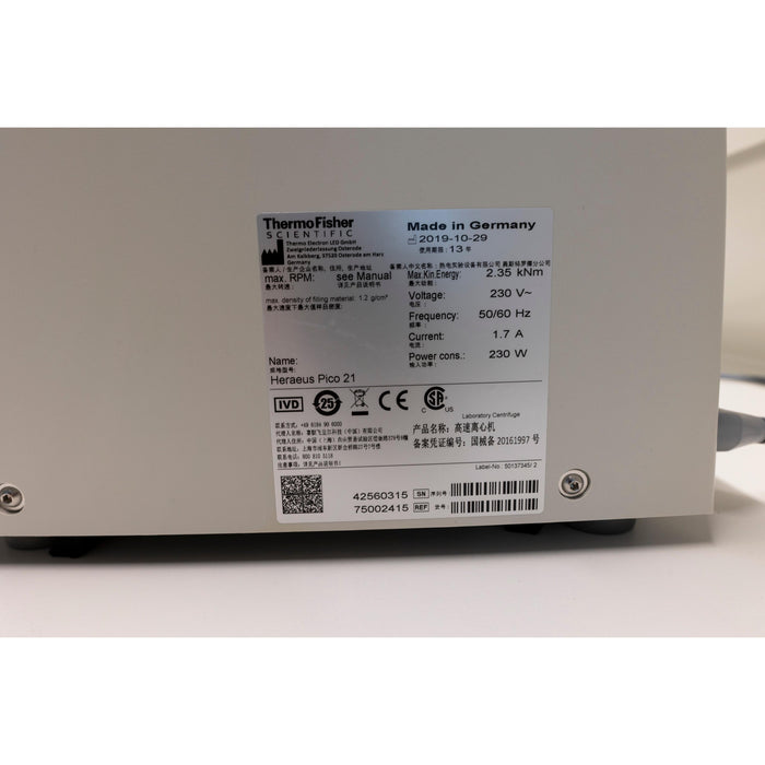 Heraeus Pico 21 Tischzentrifuge (10.2019)