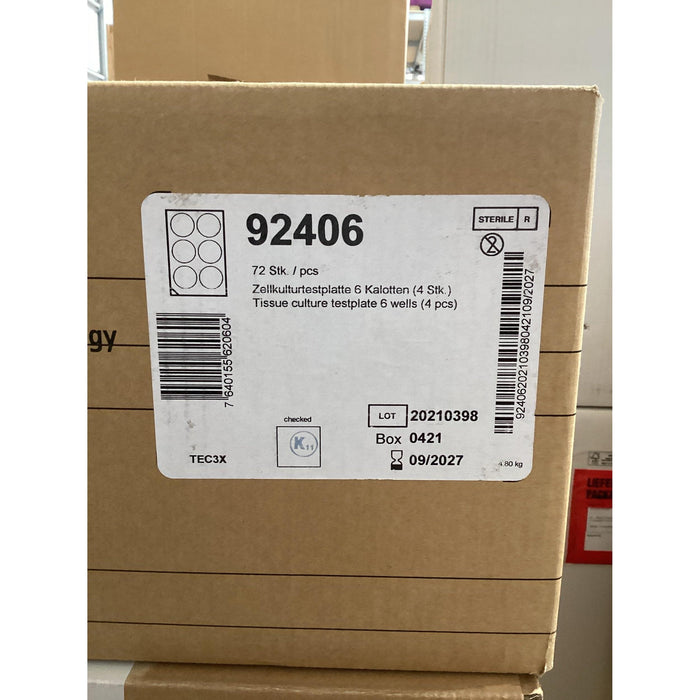 TPP Zellkulturtestplatten 6 well F-Boden [72 Stk. / MHD 2027]