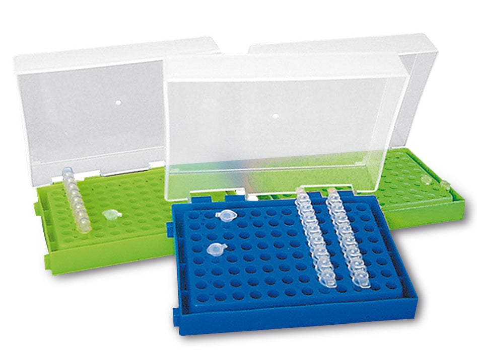 Rotilabo®-PCR-Rack, farb. sortiert, PP, 96 Bohrungen, Anordnung 8 x 12 (5 Stk.)