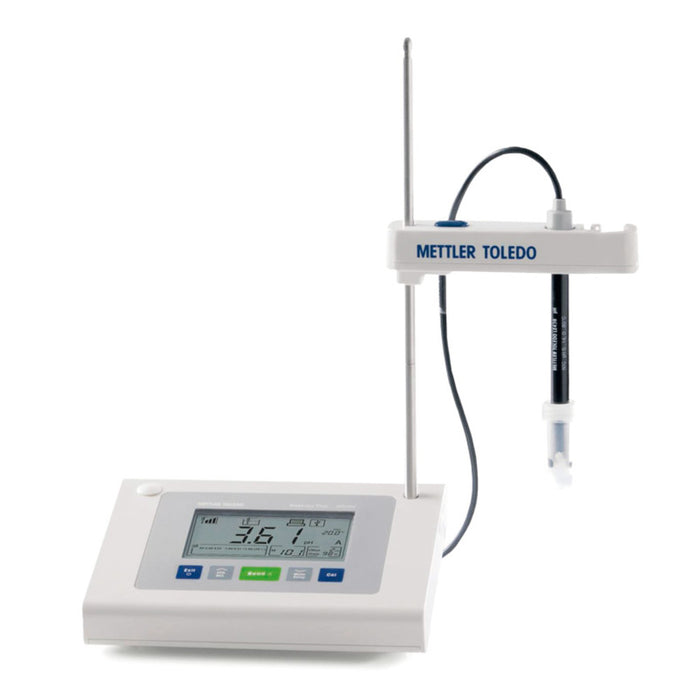 Tisch-pH-Meter FiveEasy(TM), F20-Meter inkl. Elektrodenarm, Kalibrierbeutel und Netzteil