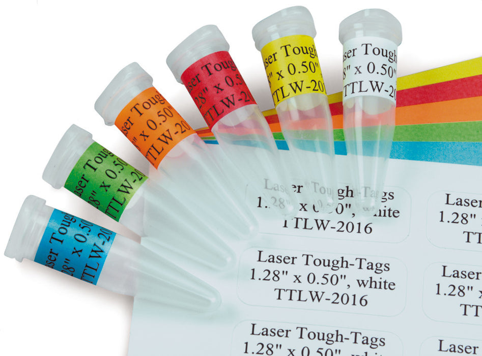 Etiketten für Laserdrucker, eckig, 25 Bg, farbig sort., für Gefäße 1,5/2ml (25 Blatt)