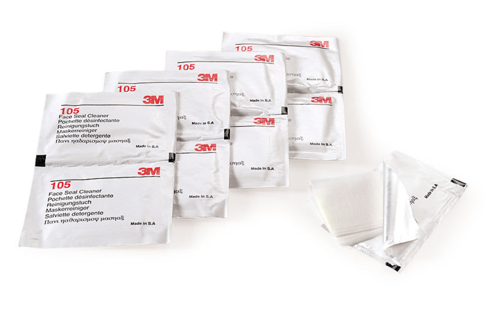 Reinigungstücher für Atemschutzmasken, einzeln verpackt, L 198 x B 92 mm (40 Stk.)