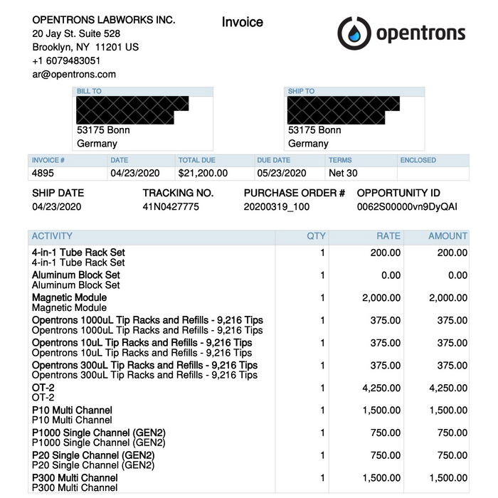 Opentron Pipettierroboter (2020 unbenutzt)