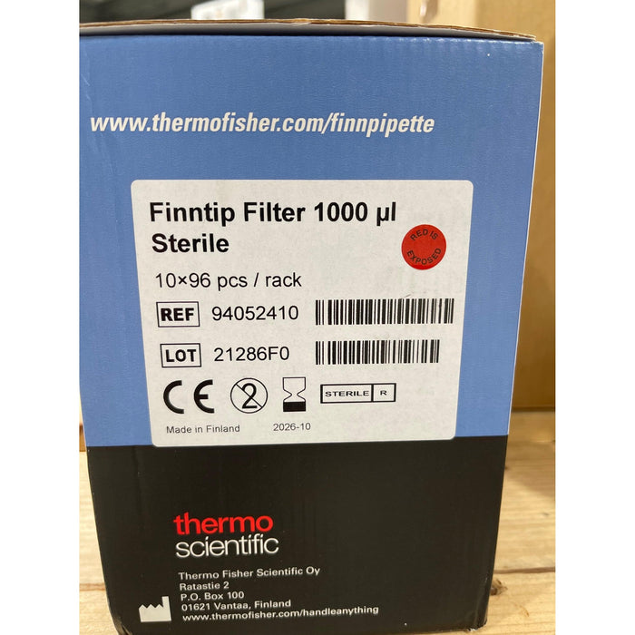 Thermo Scientific Finntip 1000 µL Pipettenspitzen mit Filter in Rack a 96 steril [960 Stk. / MHD 2026]