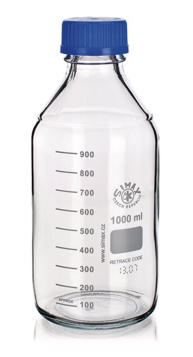 Rotilabo®-Gewindeflaschen, m. Kappe u., Ausgießring, Borosilikatglas 3.3, 500 ml (10 Stk.)