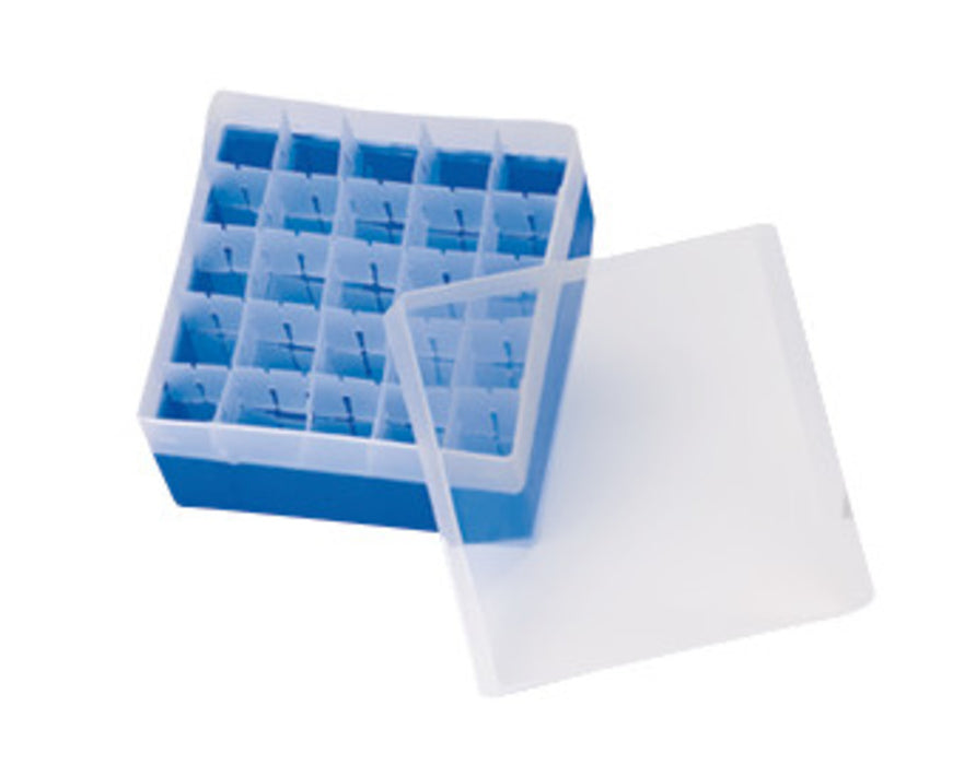 Rotilabo®-Aufbew.box Headspacefläschchen, 5/10/20 ml, blau, H 102 mm, 25 Stellpl. (1 Stk.)