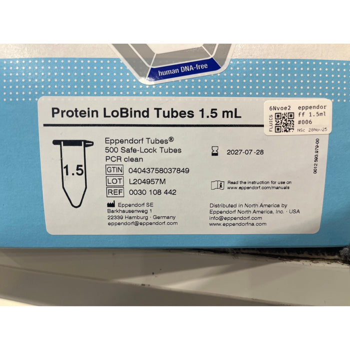 Eppendorf Protein LoBind Safe-Lock Tubes 1,5 mL PCR clean [500 Stk. / MHD 2027]