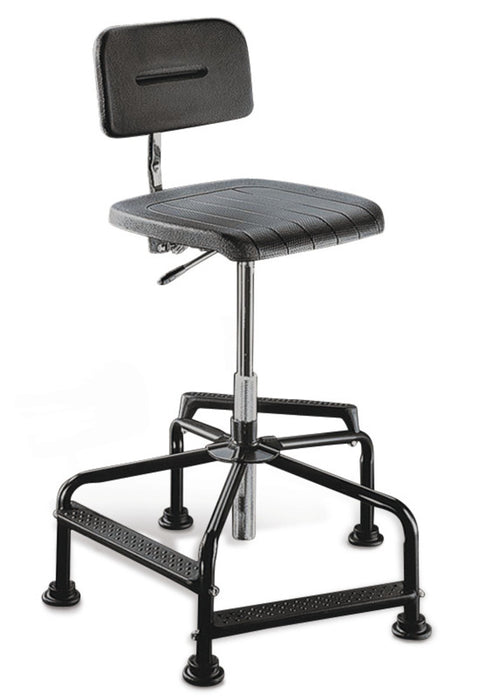 Arbeitsstuhl hoch, PU, schwarz, Sitzhöhe 480 - 880 mm (1 Stk.)