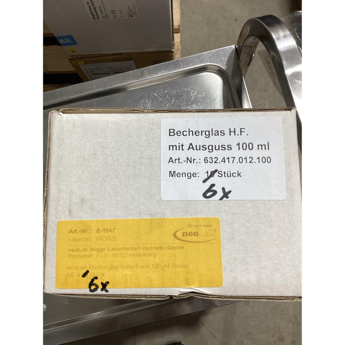 neoLab neoChoice Bechergläser, Borosilikatglas, hohe Form, 100 mL [6 Stk.]
