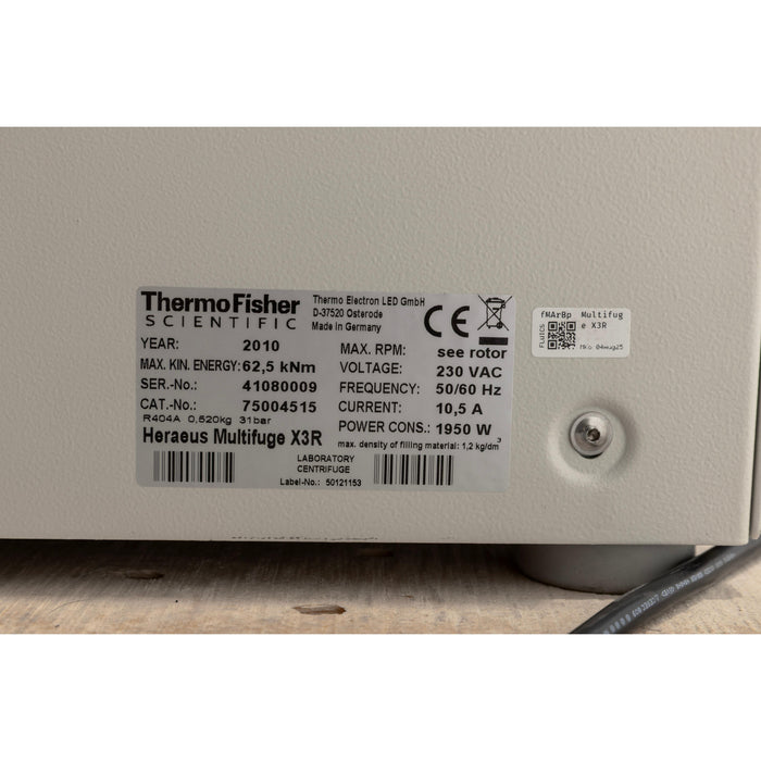 Thermo Scientific Multifuge X3R Kühlzentrifuge mit Fiberlite 6x250 LE Rotor (2010) (2010)
