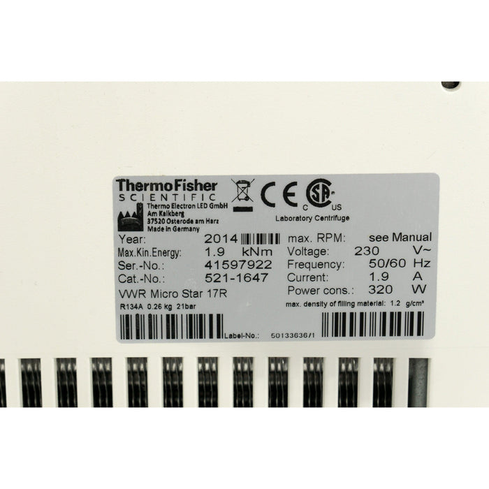 Kühlzentrifuge VWR Micro Star 17R mit Rotor für 24x 1.5/2.0mL (2014)