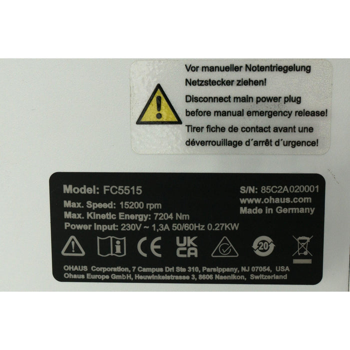 Tischzentrifuge Ohaus Frontier 5000 mit Rotor für 30x 1,5/2,0 mL (2022)