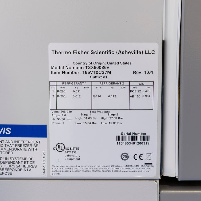 Thermo Scientific TSX60086V Ultratiefkühlschrank -86 °C