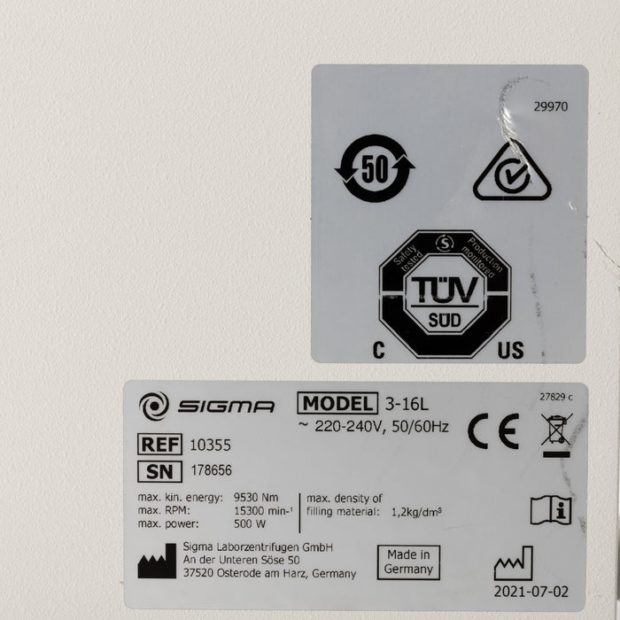 Universalzentrifuge Sigma 3-16L mit Plattenrotor (NEU/OVP) (2021)