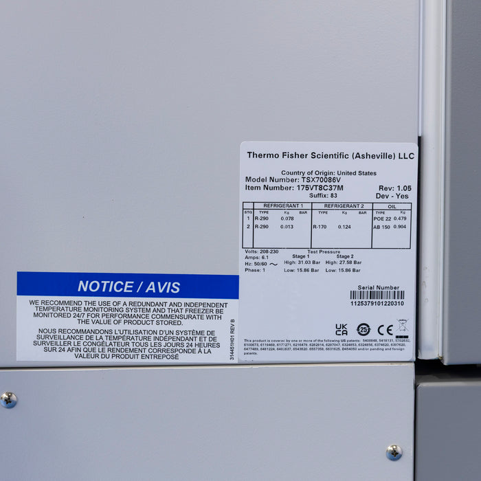 Thermo Scientific TSX70086V Ultratiefkühlschrank -86 °C