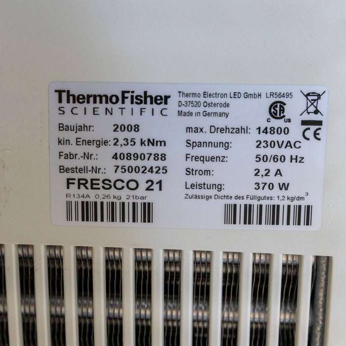 Thermo Scientific Fresco 21 – Refrigerated Microcentrifuge with Rotor 75003410
