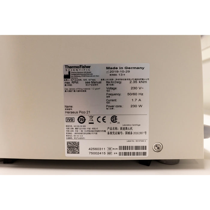 Heraeus Pico 21 Tischzentrifuge (10.2019)