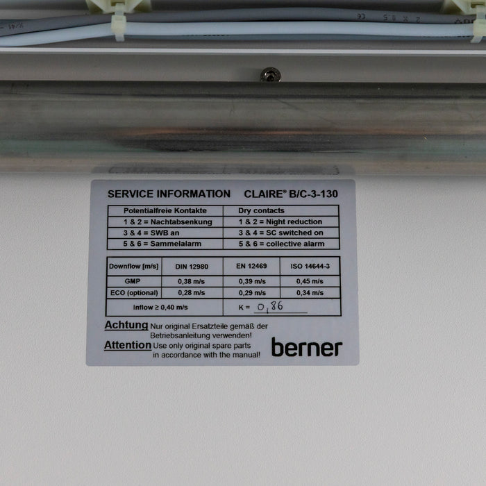 Berner ClairePro B-3-130 Biological Safety Cabinet with Integrated Airlock