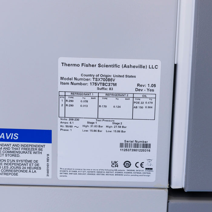 Thermo Scientific TSX70086V Ultratiefkühlschrank -86 °C
