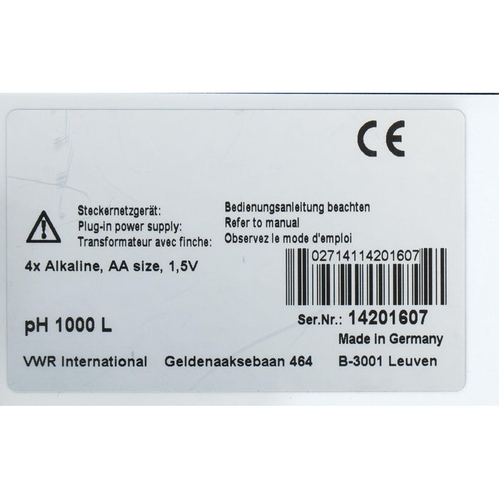 VWR pH 1000 L pH-Meter für Netz- u. Batteriebetrieb