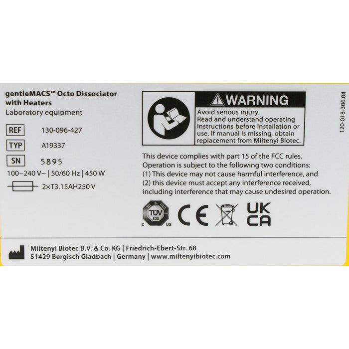 Miltenyi gentleMACS Octo Dissoziator