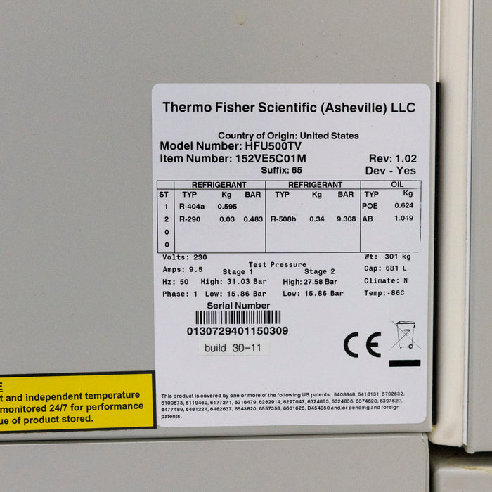 Thermo Scientific HFU500TV Ultrafreezer