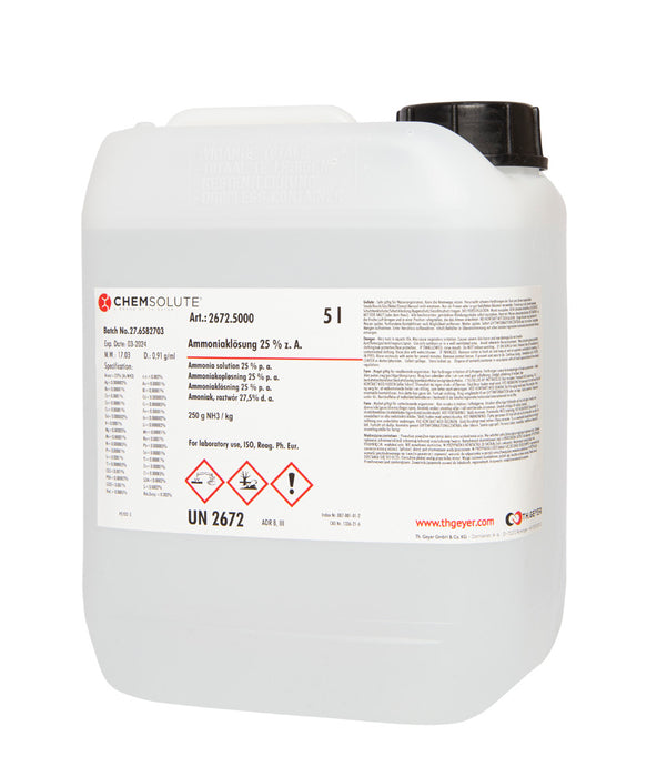 Ammoniaklösung 25 % z. A., ISO, Ph. Eur. (250 g NH₃/kg)