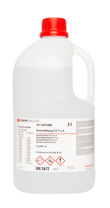 Ammoniaklösung 27,5 % z. A., ISO, Ph. Eur. (275 g NH₃/kg)