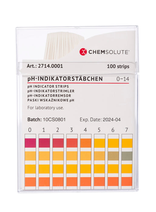 pH-Indikatorstäbchen pH 0-14 (in 1 pH Abstufungen, 100 Stück)