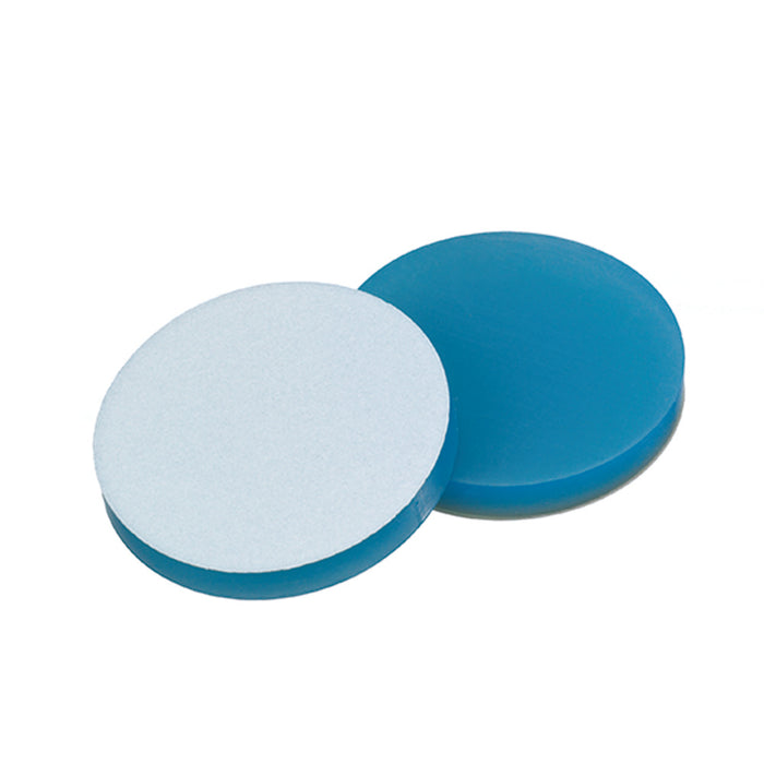 Septum, 12 mm, Silikon blau transparent/PTFE weiß, 1,3 mm, 45° shore A, VE=1000, LABSOLUTE®