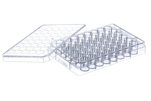 Zellkultur Multiwell-Platte, 48 Well, PS, Abdeckplatte mit Kondensationsringen, transparent, zellabweisende Oberfläche, steril, einzeln verpackt (5 Stk.)