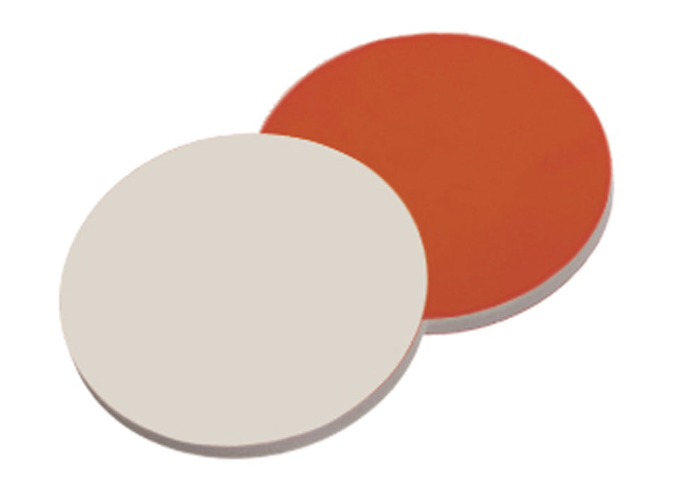 Septum, 9 mm, RedRubber/PTFE beige, 1,0 mm, 45° shore A, VE=1000, LABSOLUTE®