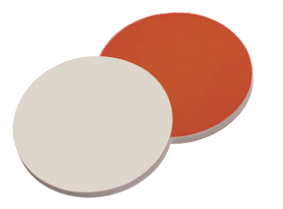 Septum, 11 mm, RedRubber/PTFE beige, 1,0 mm, 45° shore A, VE=1000, LABSOLUTE®