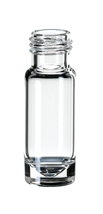 Mikroliter-Kurzgewindeflasche ND9, Klarglas, 1. hydrolytische Klasse, 1,1 ml, 32 x 11,6 mm, mit Innenkonus, silanisiert, VE=100, LABSOLUTE®