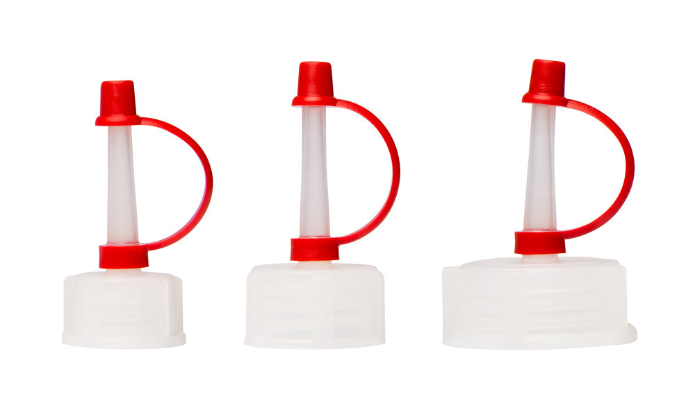 Tropfverschluss, GL14, LDPE, für Enghalsflaschen 7696161 & 7696162, mit roter Schutzkappe, VE=1, LABSOLUTE®