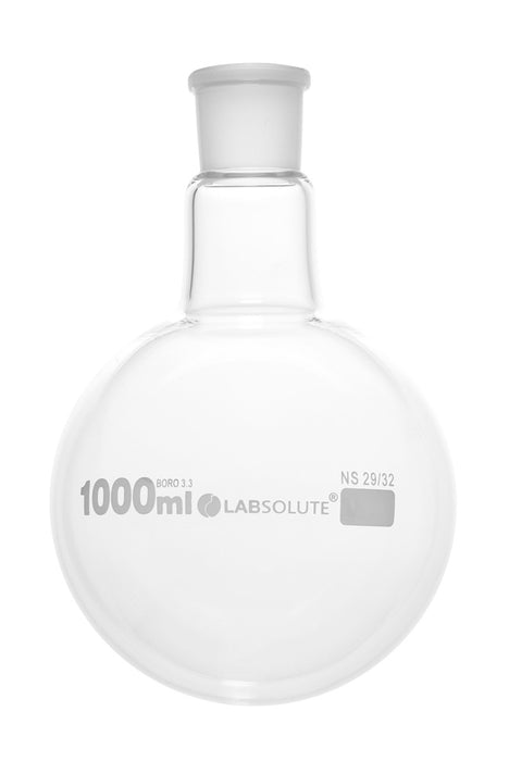 Einhals-Rundkolben, 1000 ml, NS 29/32, aus Borosilikatglas 3.3, ohne Stopfen, gemäß DIN EN ISO 4797, VE=1, LABSOLUTE®