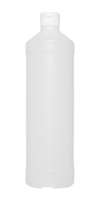 Enghals-Flasche, HDPE, 1000 ml, mit weißem PP-Klappscharnierdeckel, DIN 28, 3 mm Spritzöffnung, VE=1 Stück, LABSOLUTE®