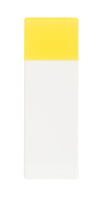 Objektträger, geschliffene Kanten, Ecken 45°, Schriftfeld gelb, 76x26x1 mm, VE=50, LABSOLUTE®