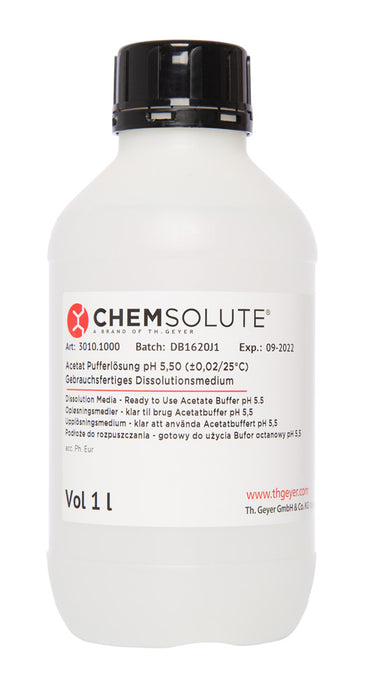 Acetat Pufferlösung pH 5,50 (±0,02/25°C) Gebrauchsfertiges Dissolutionsmedium Ph.Eur. konform