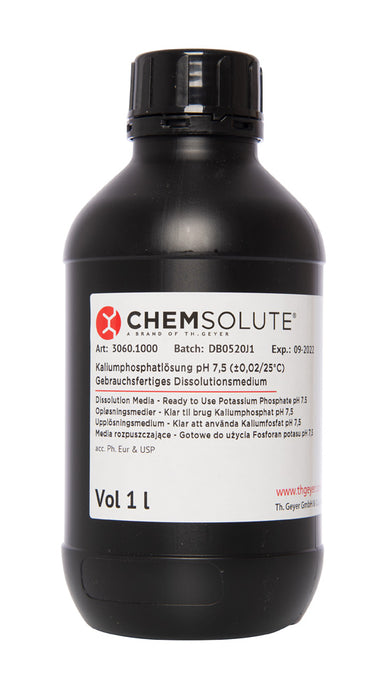 Kaliumphosphatlösung pH 7,5 (±0,02/25°C) Gebrauchsfertiges Dissolutionsmedium Ph.Eur. & USP konform