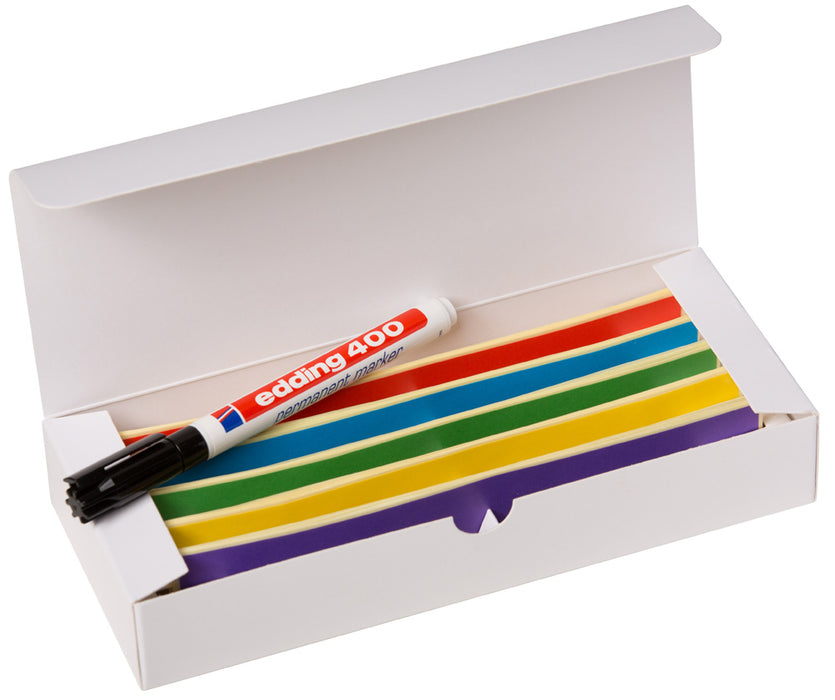 Cryo-Etiketten, selbstklebend, temperaturbeständig bis -150 °C, geeignet für Boxen aus Karton, 5 Farben, VE=50, LABSOLUTE®