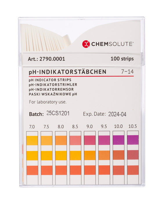 pH-Indikatorstäbchen pH 7,0-14,0 (in 0,5 pH Abstufungen, 100 Stück)