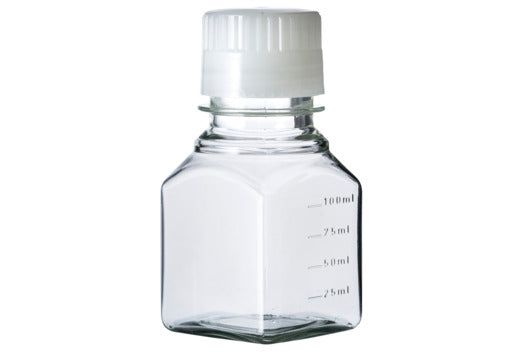 Mediumflasche, 100 ml, PET, vierkantig, steril 25 KGY (100 Stk.)