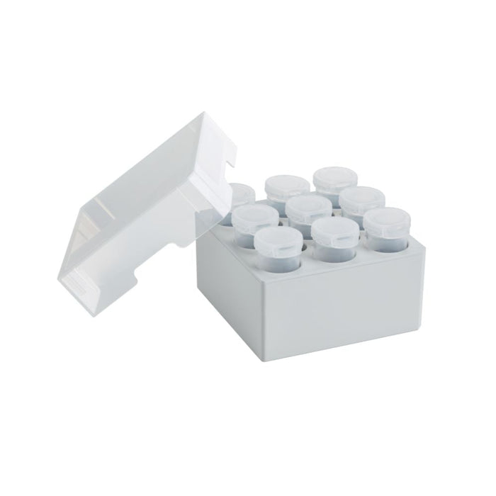 Storage Box 3 x 3, für 9 Gefäße, 2 Stk., Höhe 88,9 mm, 3,5 Inch, Polypropylen, zum Einfrieren bis -86 °C, autoklavierbar, mit Deckel und Alphanumerik (2 Stk.)