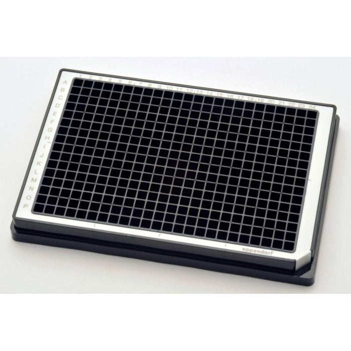 Microplate 384/V-PP, schwarze Wells, Umrandungsfarbe weiß, PCR clean, 80 Platten (5x 16 St.) (80 Stk.)
