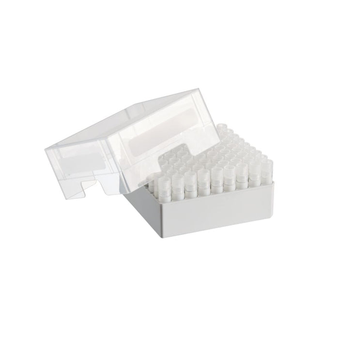 Storage Box 9 x 9, für 81 Gefäße, 2 Stk., Höhe 76,2 mm, 3 Inch, Polypropylen, zum Einfrieren bis -86 °C, autoklavierbar, mit Deckel und Alphanumerik (2 Stk.)